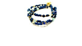 Ketting blauw met edelsteentjes en kristal