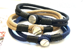 Heren armband zwart koord met schroef sluiting