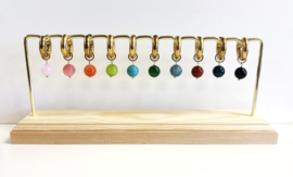 Earrings gold aventurine