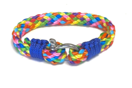 Heren armband paracord regenboog