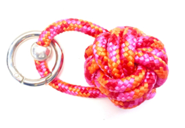 Sleutelhanger scheepsknoop paracord oranje/roze/rood