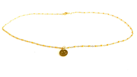 Ketting ballchain oranje smiley