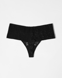 Lace Laboratory High Waist Thong Black