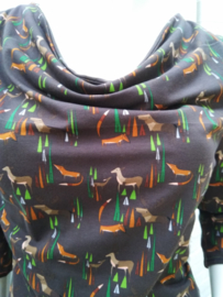 Shirt met geplooide hals, mt.M