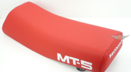 Zadel Honda MT / MT5 - rood met witte letters
