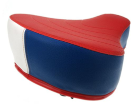 Zadel voor Puch Maxi - dik model - rood / wit / blauw