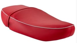 Zadel Vespa LX - origineel product - rood met lichtgrijze bies - lange versie