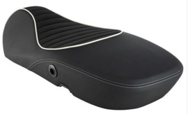 Zadel / buddyseat (Notte) met witte bies - OEM - Vespa Primavera