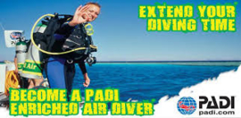 PADI Nitrox Specialty, versie Zilver (praktijk les + brevet)