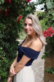 NAVY OFF SHOULDER TOP