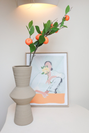 KERAMIEKEN BEIGE GROTE VAAS