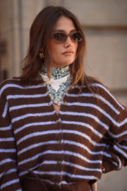 NOOR BLUE BROWN STRIPED VEST
