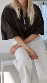 ZIPPER BROWN VEST