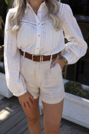 BRODERIE CROPPED BLOUSE