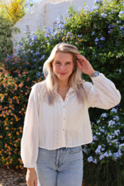 BRODERIE CROPPED BLOUSE