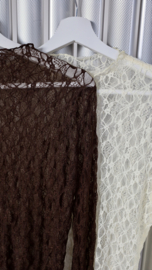 BROWN CHARLIE LACE TOP