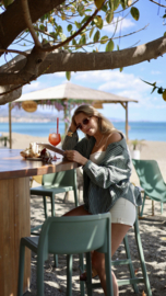 OVERSIZED STRIPE GREEN BLOUSE