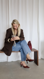 BROWN OPEN BACK BLAZER