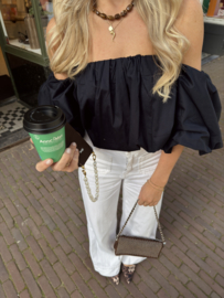 BALLOON NAVY BLOUSE