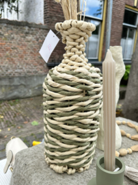 GREEN BRAIDED VAAS
