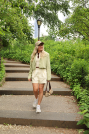 GREEN CROPPED BLAZER