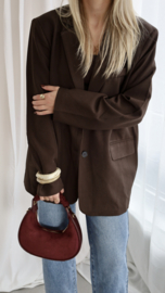 BROWN OPEN BACK BLAZER
