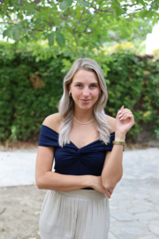 NAVY OFF SHOULDER TOP