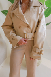 CROPPED BEIGE TRENCHCOAT