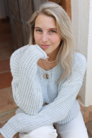 OVERSIZED KNIT VEST GRIJS