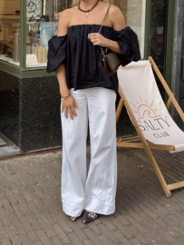 BALLOON NAVY BLOUSE
