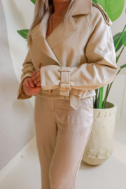 CROPPED BEIGE TRENCHCOAT