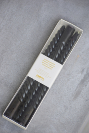 SWIRL CANDLES ZWART