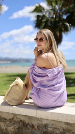 OVERSIZED STRIPE LILA BLOUSE