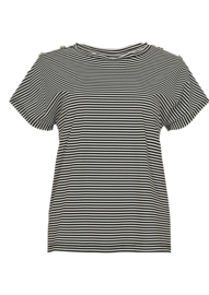 Cerise top black stripe