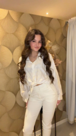 Blouse beige flower