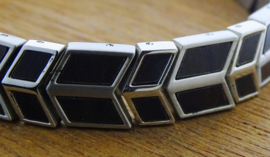 Armband edelstaal ebben out zwart