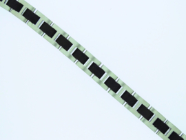 Armband edelstaal ebben hout (zwart)