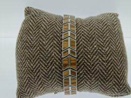 Armband edelstaal hout zebra