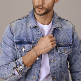 Zilveren vossenstaart armband 21cm