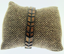 Armband edelstaal hout walnoot zwart