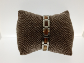 Armband edelstaal Zebra hout
