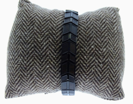 Armband edelstaal hout ebben zwart