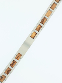 Armband edelstaal zebra hout graveerplaat
