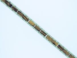 Armband edelstaal hout zebra smal