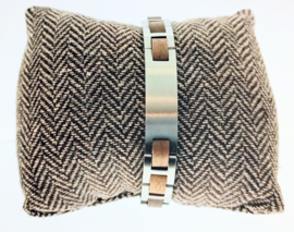 Armband edelstaal hout walnoot graveerplaat
