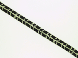 Armband edelstaal ebben out zwart