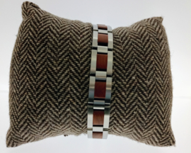 Armband edelstaal hout kersen