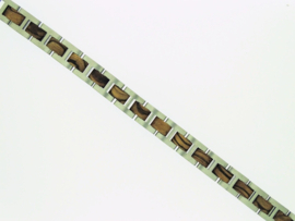 Armband edelstaal Zebra hout