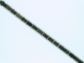 Armband edelstaal hout walnoot smal