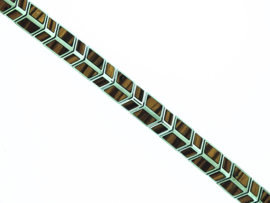 Armband edelstaal hout zebra